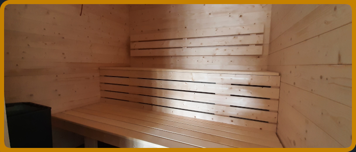Saunakomplettbau in Naturholz - z.B. Fichte/Abachi/Espe