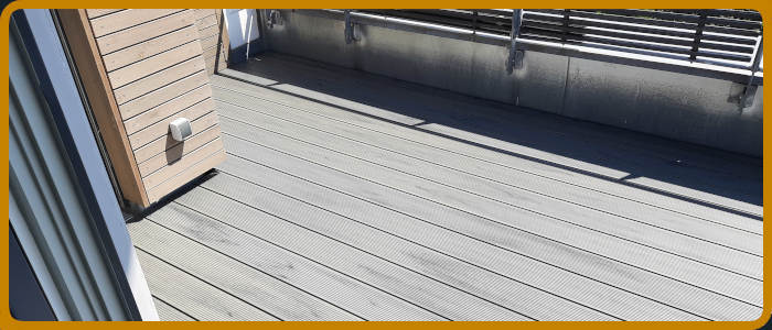 Dachterrassenbau mit WPC Dielen Grau inkl. Unterkonstruktion