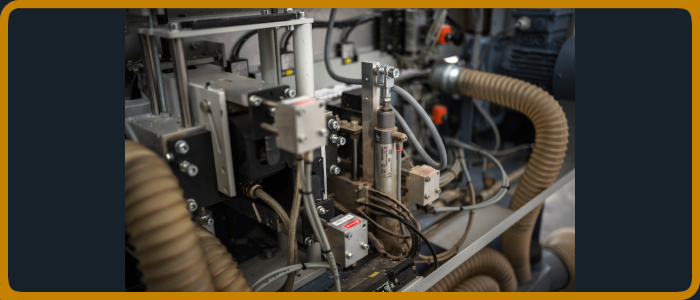 Innenleben eines Kantenautomates für Umleimer